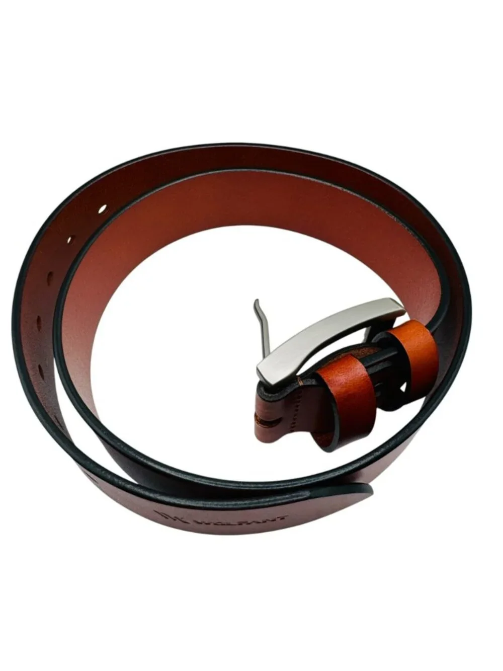Wolfant Mens Genuine Leather Belt With Metal Buckle Adjustable 43 Inches Brown